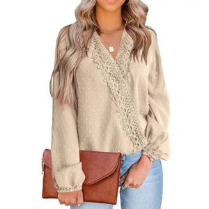 Chiffon Jaquard polka  Dot long sleeve blouses